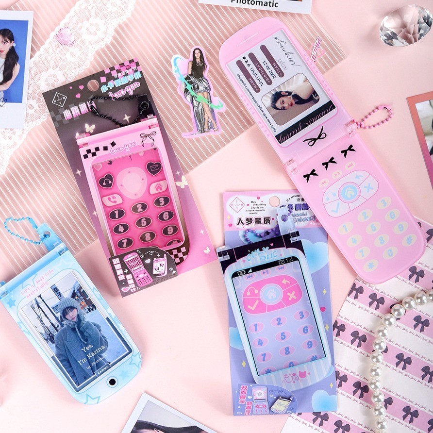 3inch Flip Phone Card Holder Idol Photocard Holder Credit Kpop Card Holder Waterproof Protective Cas
