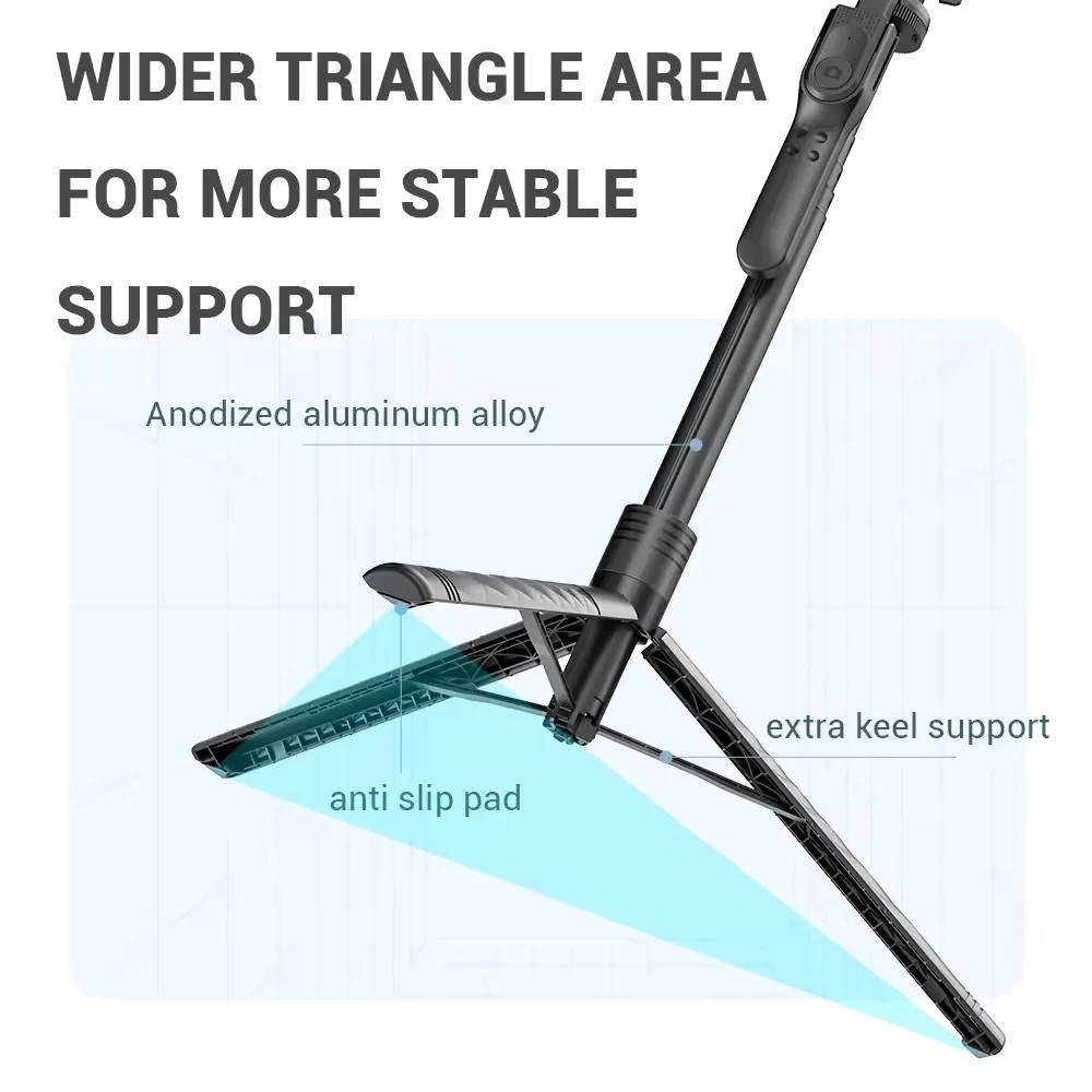 Nisaamoraa - Mayy Official K28 Pro Tongsis Tripod Bluetooth 1.75M 4In1 Selfie Stick Ring Light