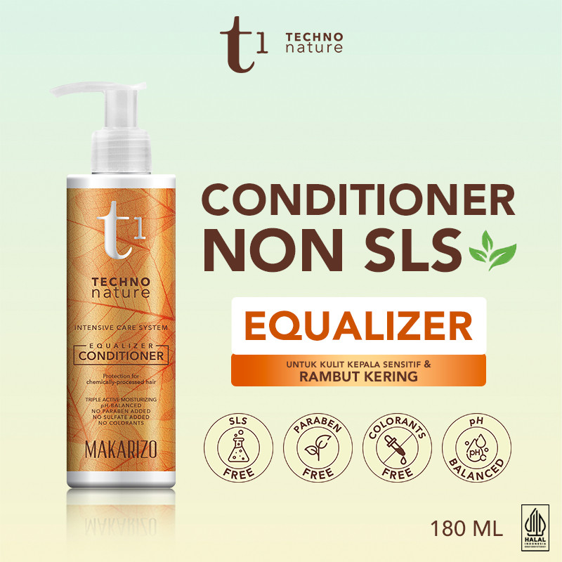 Makarizo T1 Techno Nature Equalizer Conditioner 180 mL - Non SLS - T1 Makarizo Techno || Pratama_mar