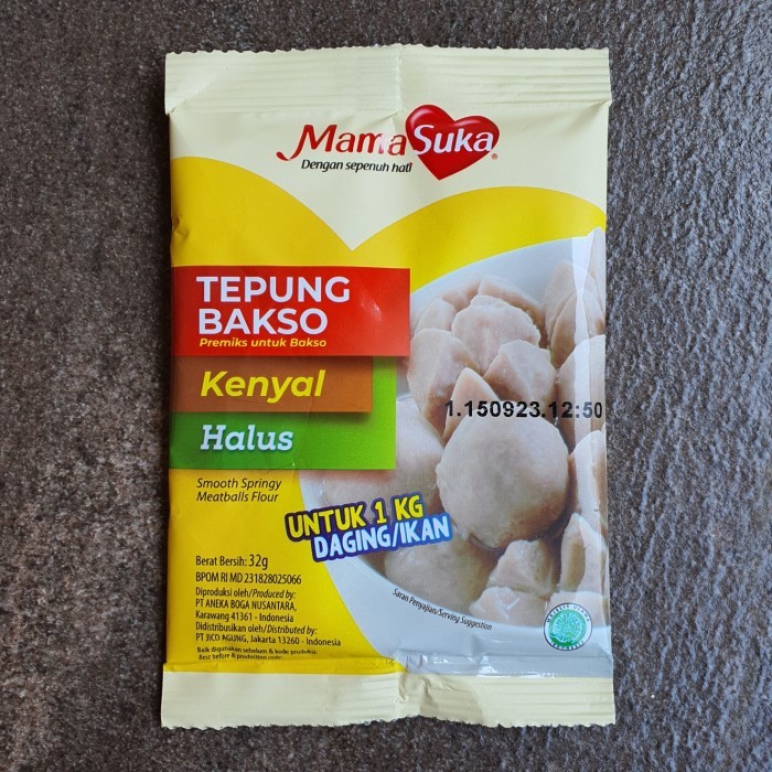 

MAMASUKA TEPUNG BAKSO 32g (untuk 1 Kg Daging/Ikan)