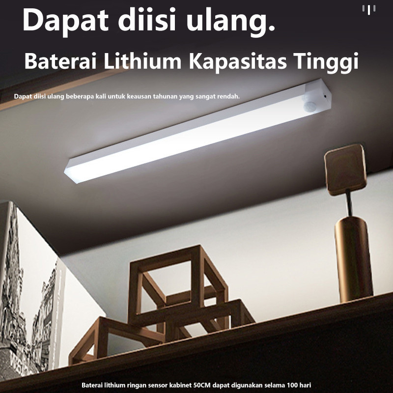 NEW DEALS LAMPU TL LED SENSOR GERAK MAGNETIC MOTION SENSOR LAMPU STICK PANJANG 10,20,30-50 CM DAPAT
