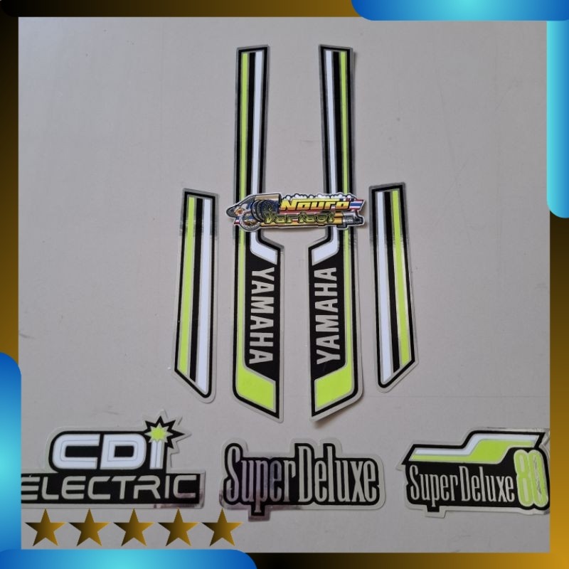 Striping Yamaha V80 Super Deluxe body hijau standar berkualitas murah Lightnaziashop