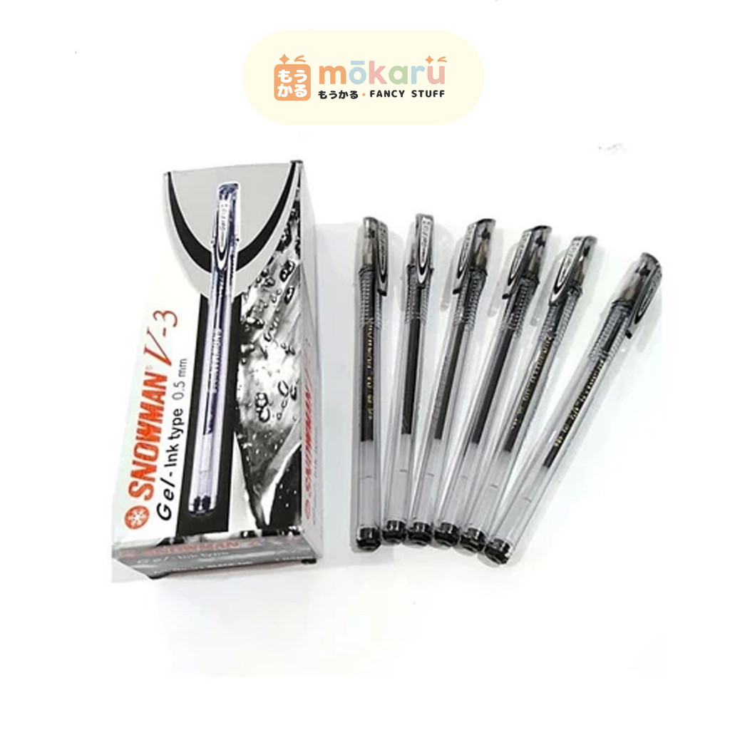 

Snowman Pulpen V3 V-3 Black Gel Pen Ballpoint Hitam 0.5mm Murah Berkualitas