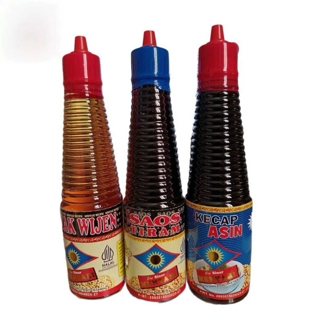 

Paket Murah Isi 3 Botol Cap Sinar Mentari 150 Ml - Minyak Wijen, Saos Tiram, Kecap Asin