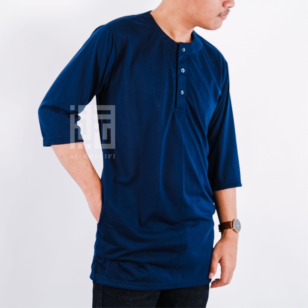 Baju Koko Kurta Pakistan Pria Muslim Polos Bahan Kaos Premium Lengan 3/4 Size S-XXL