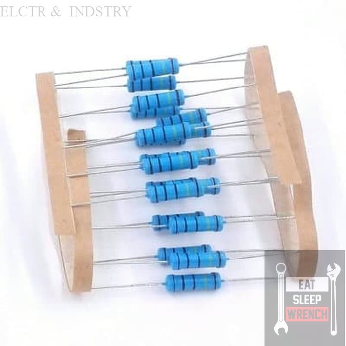 Resistor 2K 2000 Ohm Metal Film 0.25 Watt 10 pcs --berkualitas