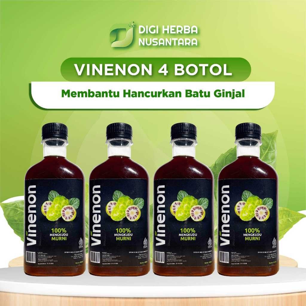 

VINENON cuka mengkudu untuk Hancurkan Batu Ginjal & Melancar Purin dalam tubuh - 4 Botol