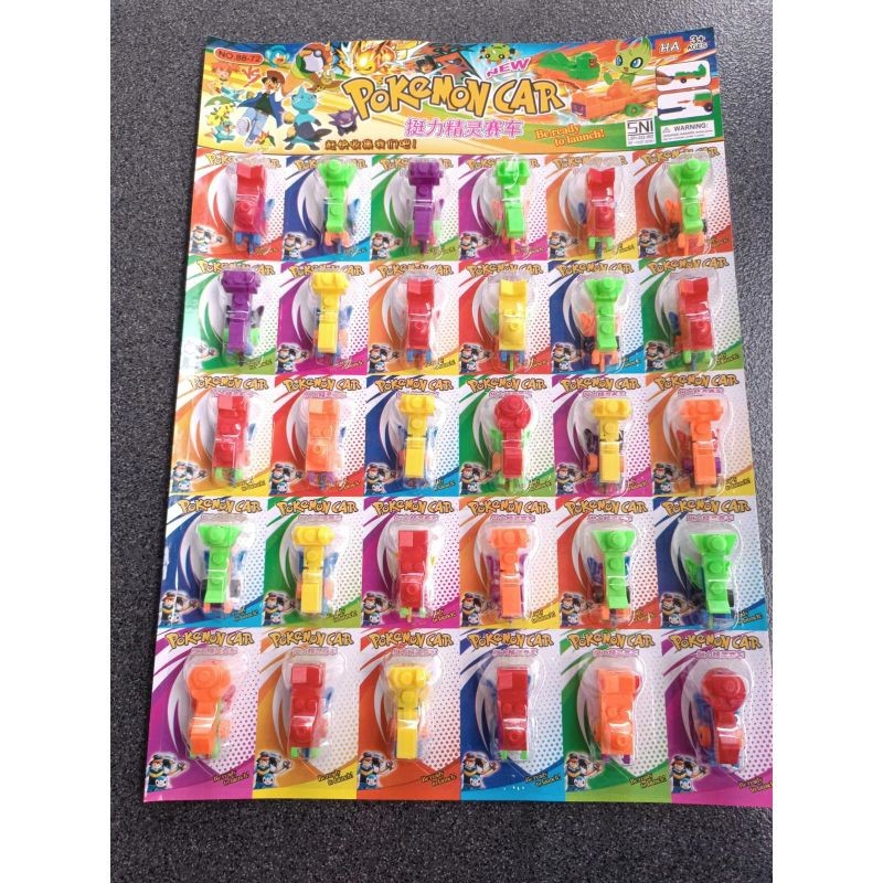 MAINAN MOBIL MOBILAN POKEMON LEGOAN SUSUNAN KECIL PLASTIK WARNA WARNI 1 LEMBAR ISI 30 PCS
