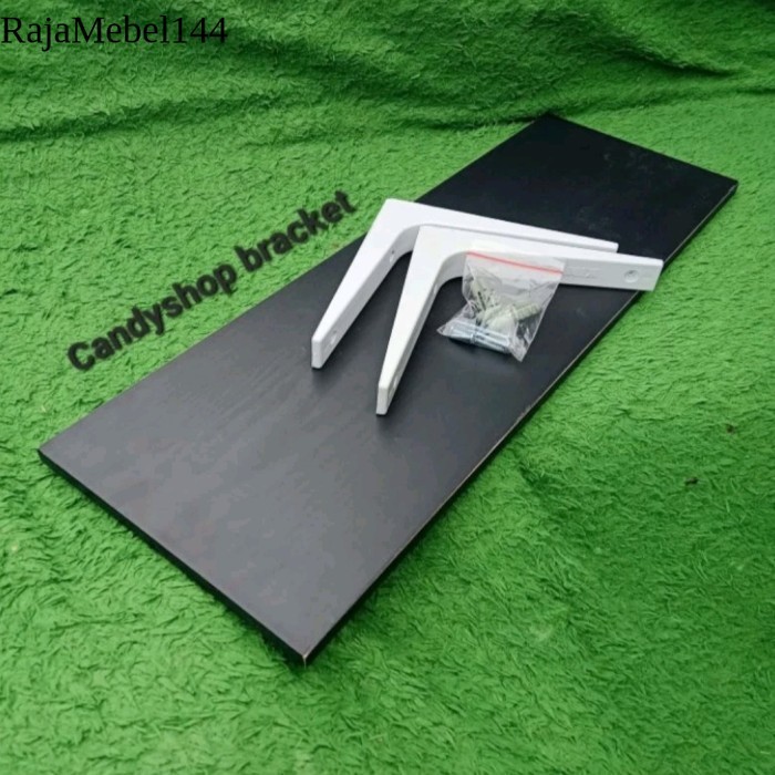 

rak dinding kayu/rak dinding gantung/rak ambalan free siku penyangga - Hitam, 60x15 Cm laris manis