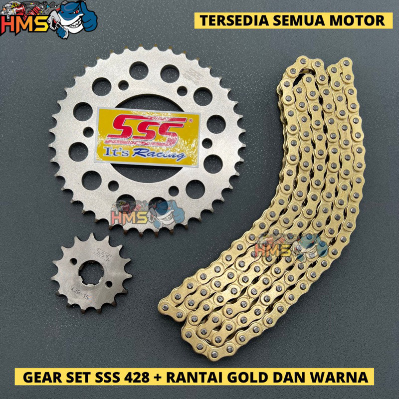 DSM-Gir Set SSS Cbr, Cb 150 R, Megapro,Verza,Tiger,Rantai Gold 428/Gear Set Sss Cbr 150,Cb 150R