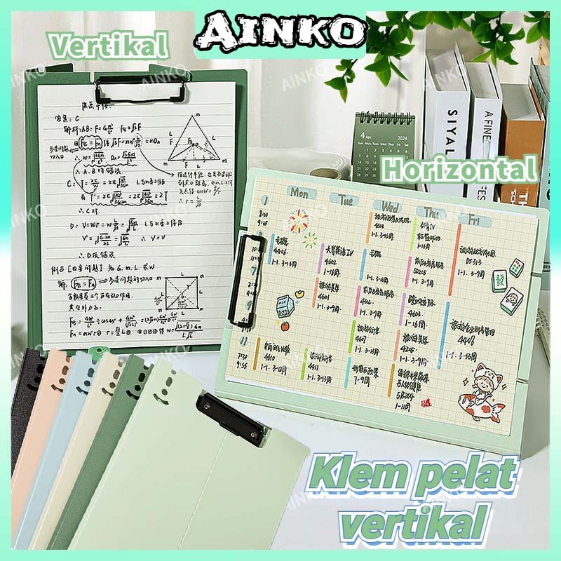 

Papan Jalan 2 in 1 Clipboard Aesthetic Papan Ujian Buka Tutup Map Dokumen Ukuran A4 6 Warna Tahan Air Papan Jalan