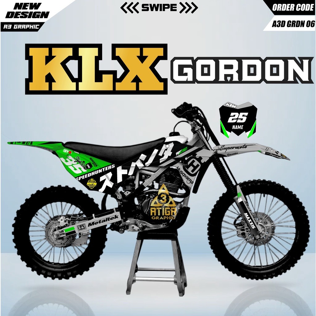 Decal KLX GORDON Supermoto klx lgordon full body decal klx gordon lama full body dekal klx gordon fu