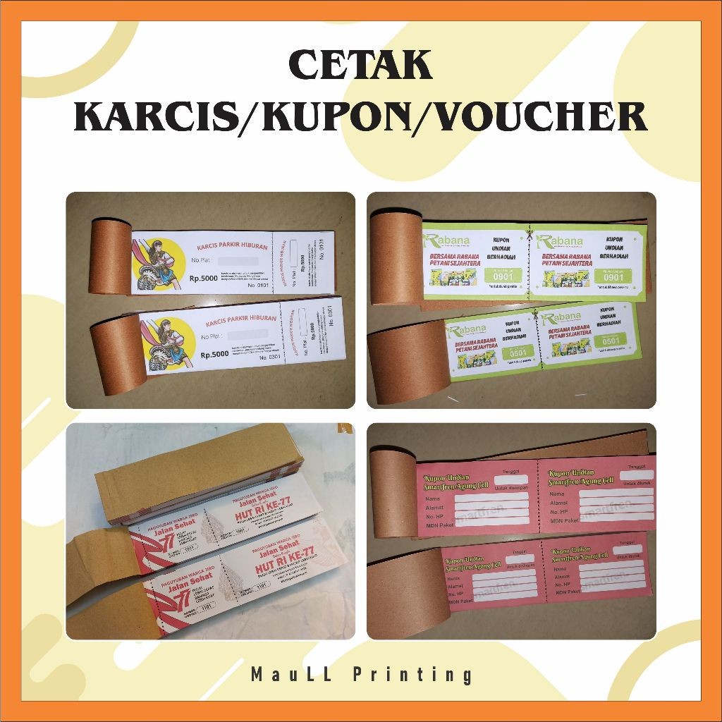 Promo CETAK KUPON UNDIAN KARCIS PARKIR KUPON DOORPRIZE