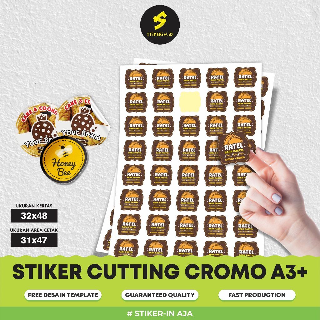 

[1 HARI SIAP KIRIM - DESAIN DARI PELANGGAN] Sticker Chromo/Bontax Label Makanan Ukuran A3+ SUDAH SAMA CUTTING bisa diisi banyak | Tanpa PO By SindikatStiker
