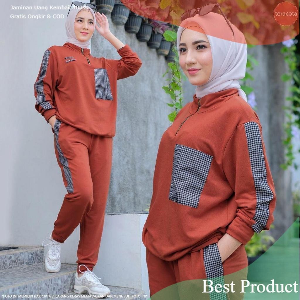 Baju Olahraga Wanita Muslim/ running jogging lari cfd yoga zumba