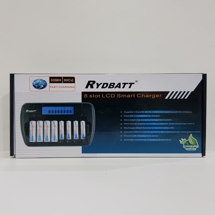 Rydbatt 8 Slot LCD Smart Charger