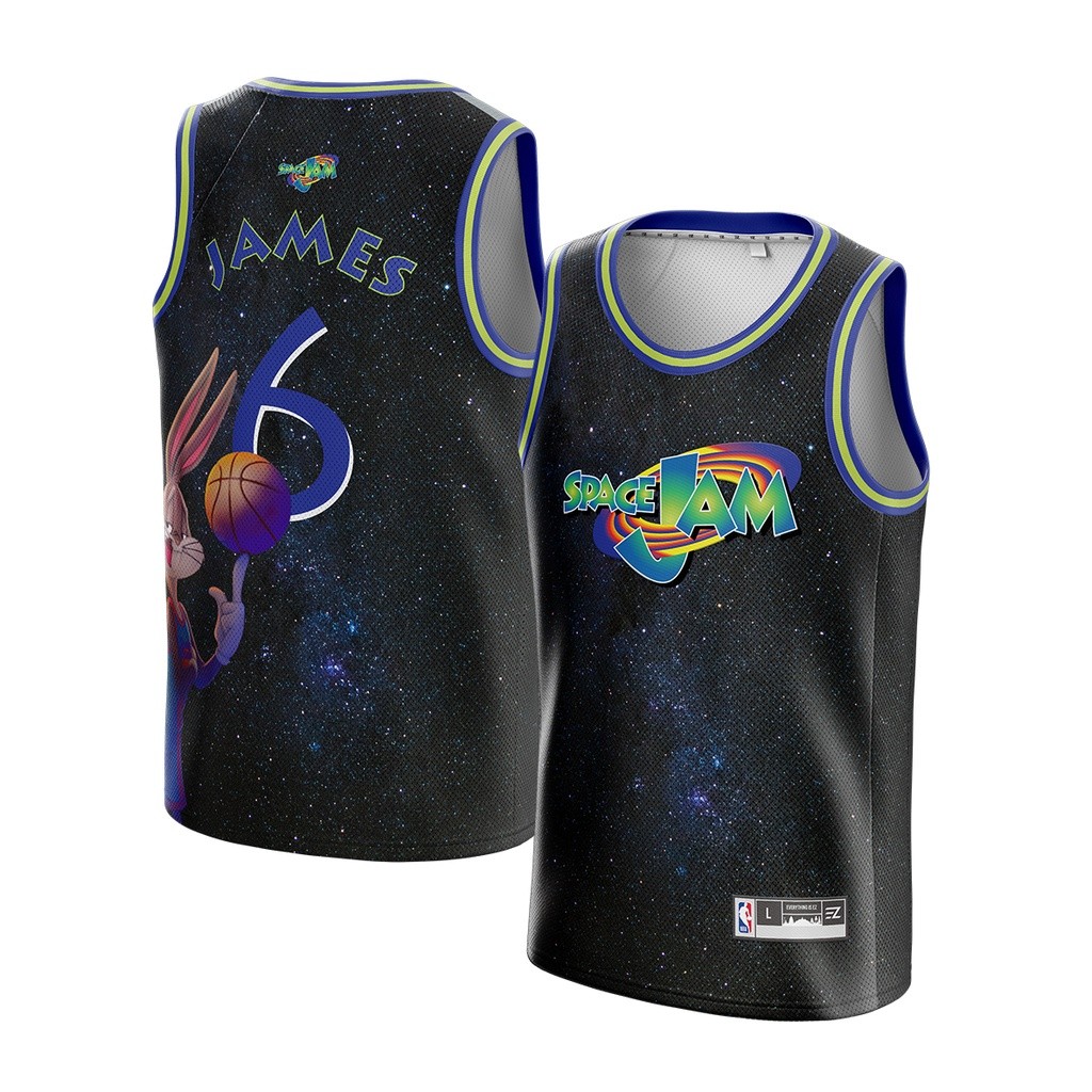 Komaria | Jersey Lebron James Space Jam #6 GALAXY LA LAKERS Swingman Bola Basket NBA Baju Kaos T-Shi