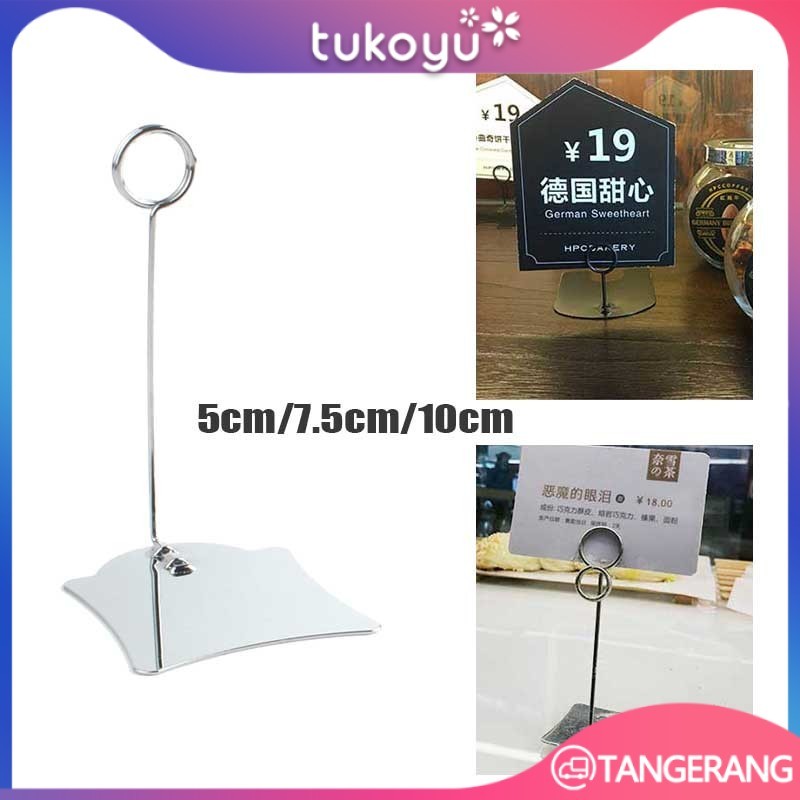 

Table Menu Stand Price Tag Holder Stainless Food Grade Silver For Toko Kue 5CM 7.5CM 10CM