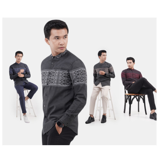 Koko Modern Kemko Pria Seragam Santri Baju Lengan Panjang Kondangan Kajian Fadkhera Shafiq Series