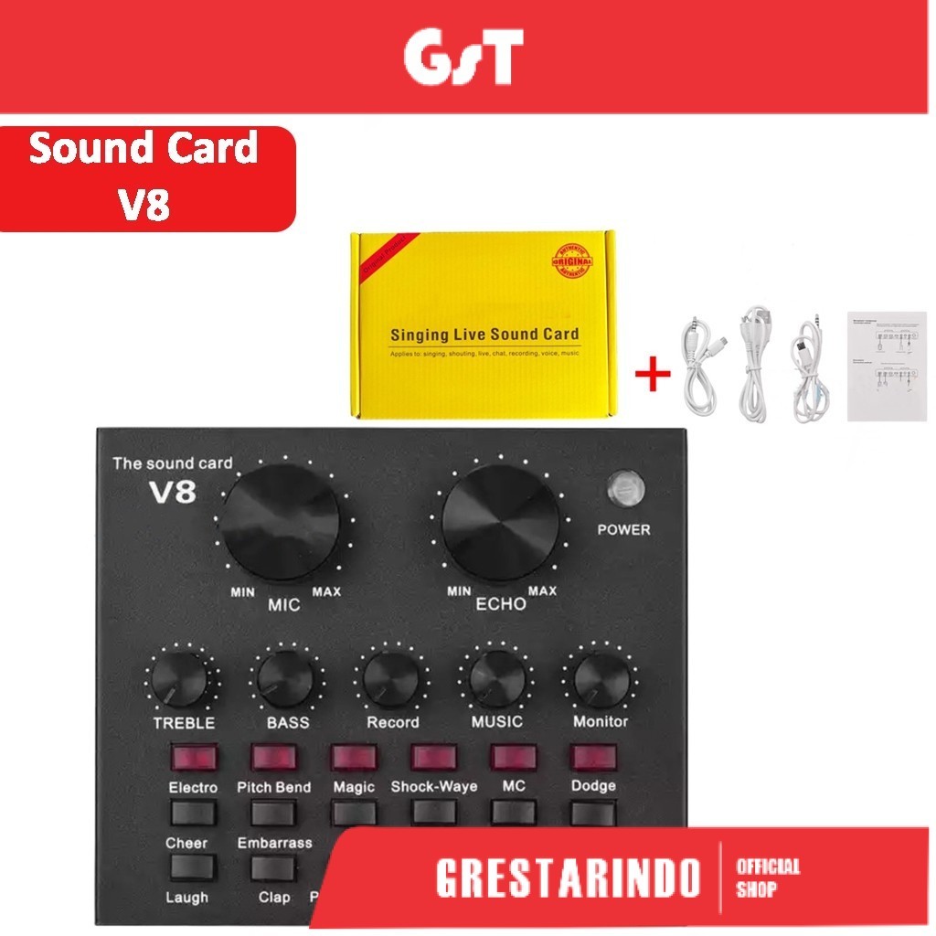 SOUND CARD V8 LIVE BROADCAST MIXER BLUETOOTH AUDIO USB EXTERNAL / SOUNDCARD MIXER AUDIO KARAOKE HP S