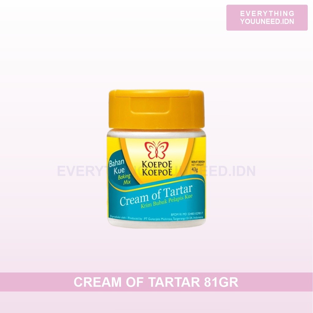 

Cream Of Tartar/ Krim Bubuk Pelapis Kue 43 Gr Koepoe Koepoe