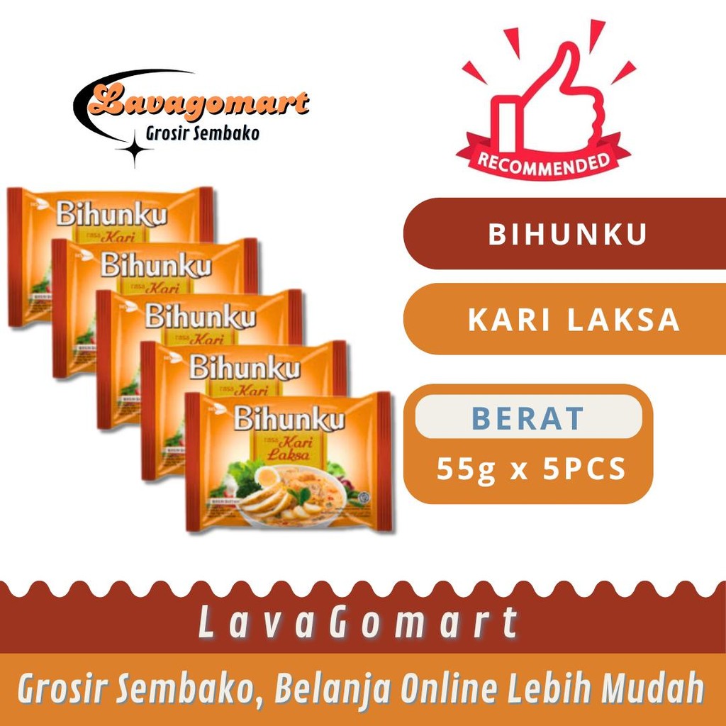 

BIHUNKU BIHUN INSTAN KARI LAKSA 55g - 5 PCS - LAVAGOMART - BANDUNG