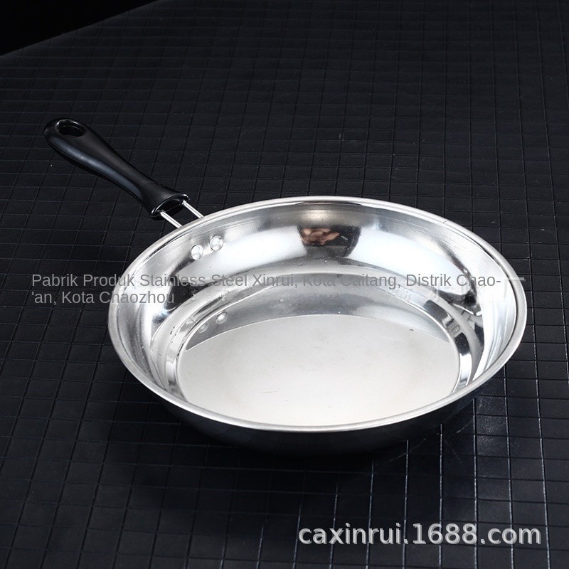 Okkingkitchen Set Teflon Stainless Steel Wajan Datar Peralatan Masak Teflon