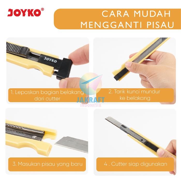 

LARIS -(12 Pcs) GROSIR Cutter Kecil JOYKO A-300A Auto Lock Best Seller Refill Pisau A-100 Tajam Murah | PACK