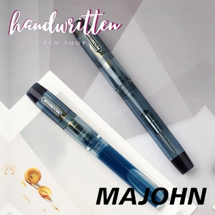 

best -MAJOHN C3 Cartridge & Converter / Eyedropper Fountain Pen - Sapphire, SS Extra Fine