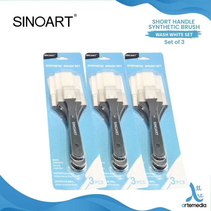 

best -Kuas Lukis Sinoart Set 3 White Synthetic Brush