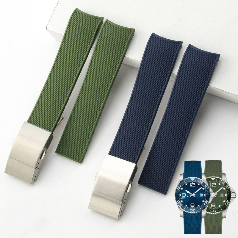 Rubber Silicone Watch Strap Waterproof Watchband for Longines Strap for Conquest HydroConquest L3.74