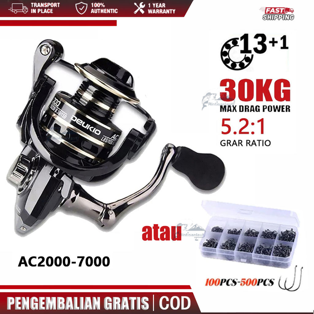 [Rintisanlaut] Reel Pancing Deukio Reel Spinning Saltwater NX2000 AC3000-7000 Fishing Reel 12kg Max 