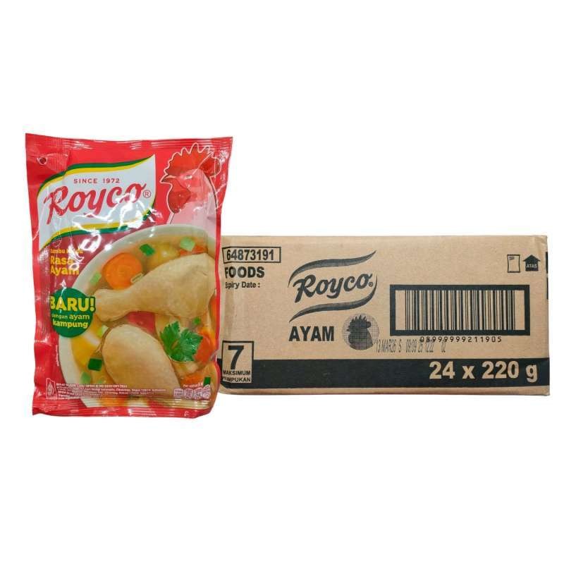 

BARU! Royco Ayam Bumbu Kaldu Pelezat dengan Ayam Kampung 1 Karton ( 24 x 220gr )