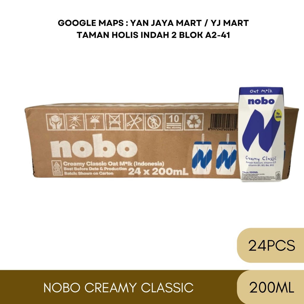 

Oatside Nobo Creamy Classic / Oat Milk / Oat Drink / Minuman Bergizi Kemasan 200ml 1Karton 24pcs