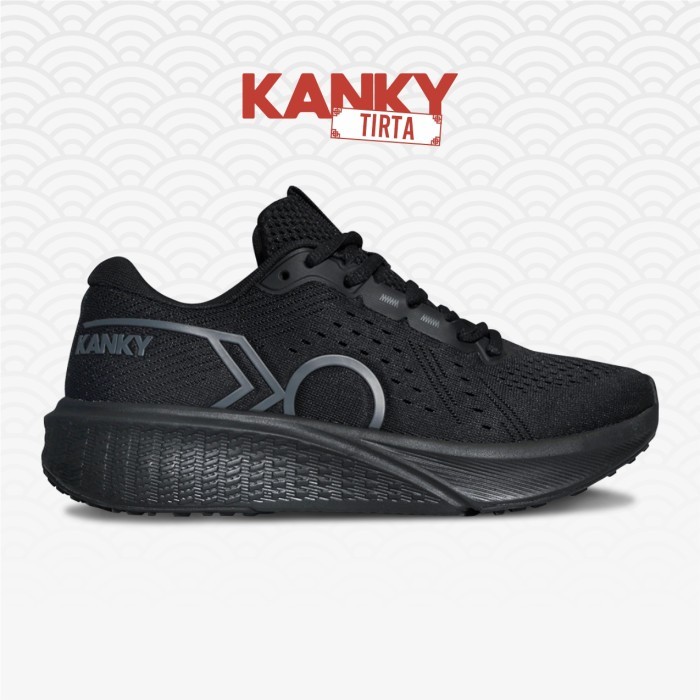 Kanky x Tirta Story Kaze - Sepatu Sneakers Running Pria/Wanta Dewasa - All Black, 37