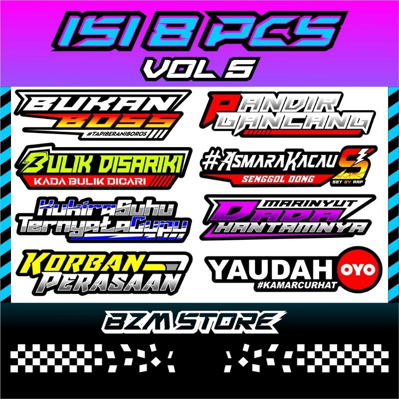 

Stiker Vol5 Isi 8pcs Original
