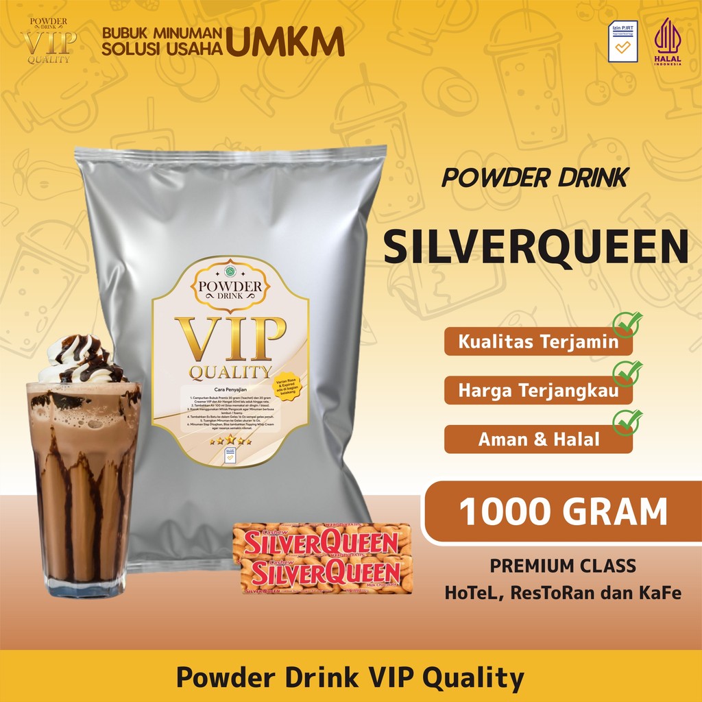

Bubuk Minuman Kekinian Boba Instan Powder Drink VIP Rasa Choco Silverqueen 1 Kg