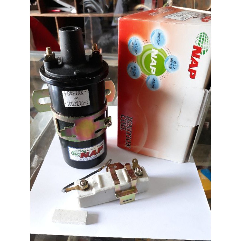 Koil Tabung Universal/ Ignition Coil Mobil Bensin T120/ L300/ Carry / Futura / Kijang merk NAP/ Diam