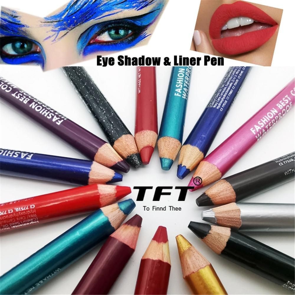 Beauty Eye Cosmetics Glitter Colourful Eye Shadow&Liner Pen Eyeliner Pencil with Sharpener Matte Wat