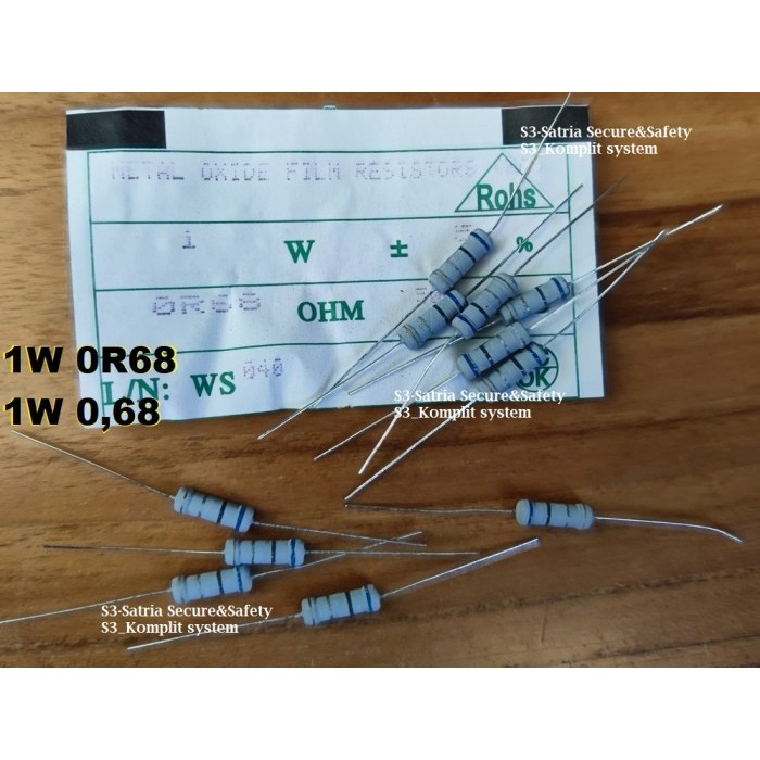 Resistor 1Watt 1W 0R68 0R68ohm 0,68ohm 0,68 ohm 0.68 0.68ohm 0.68ROhm