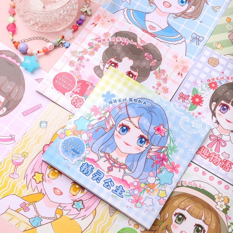 

Princess Dressing Sticker Book Makeup DIY Makeup Show 3-6 Year Old Children's Educational Character Decoration Sticker Book