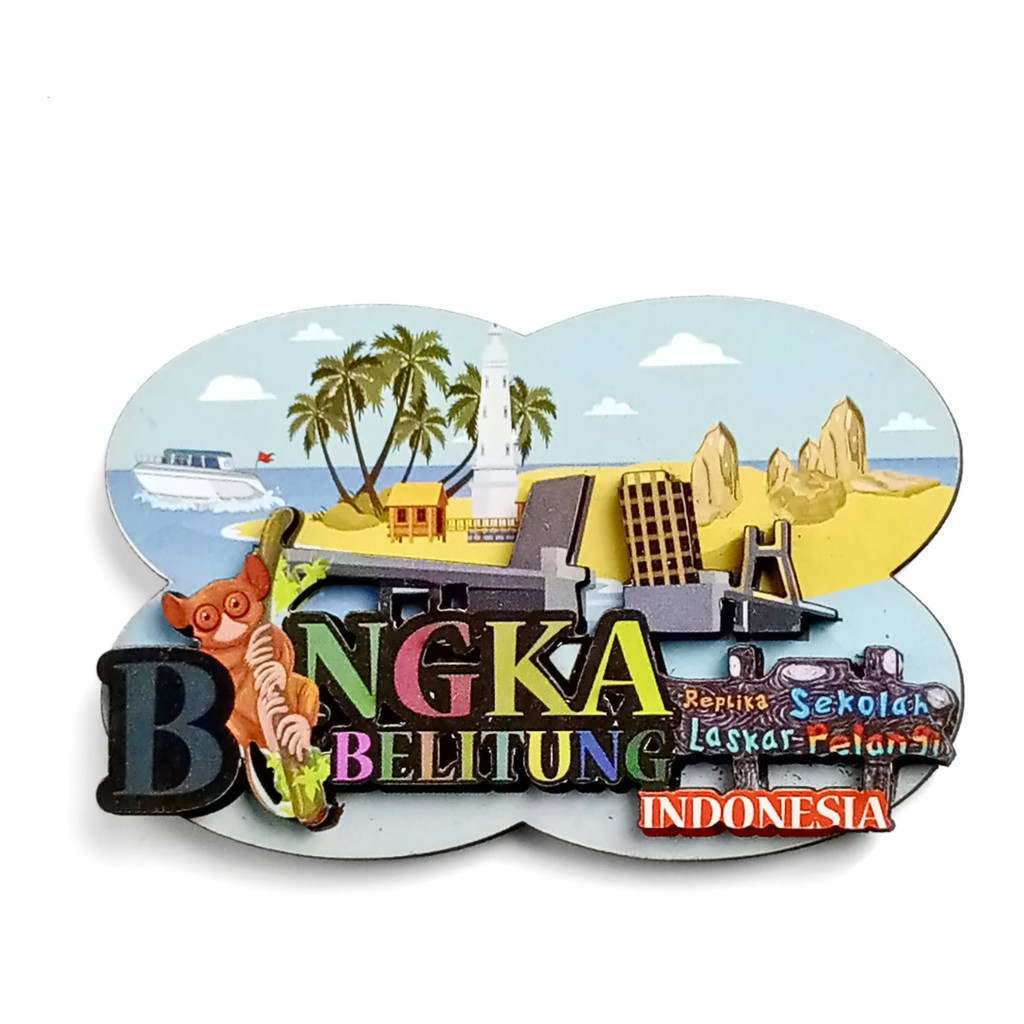 Souvenir magnet kulkas Bangka Belitung oleh oleh negara Indonesia