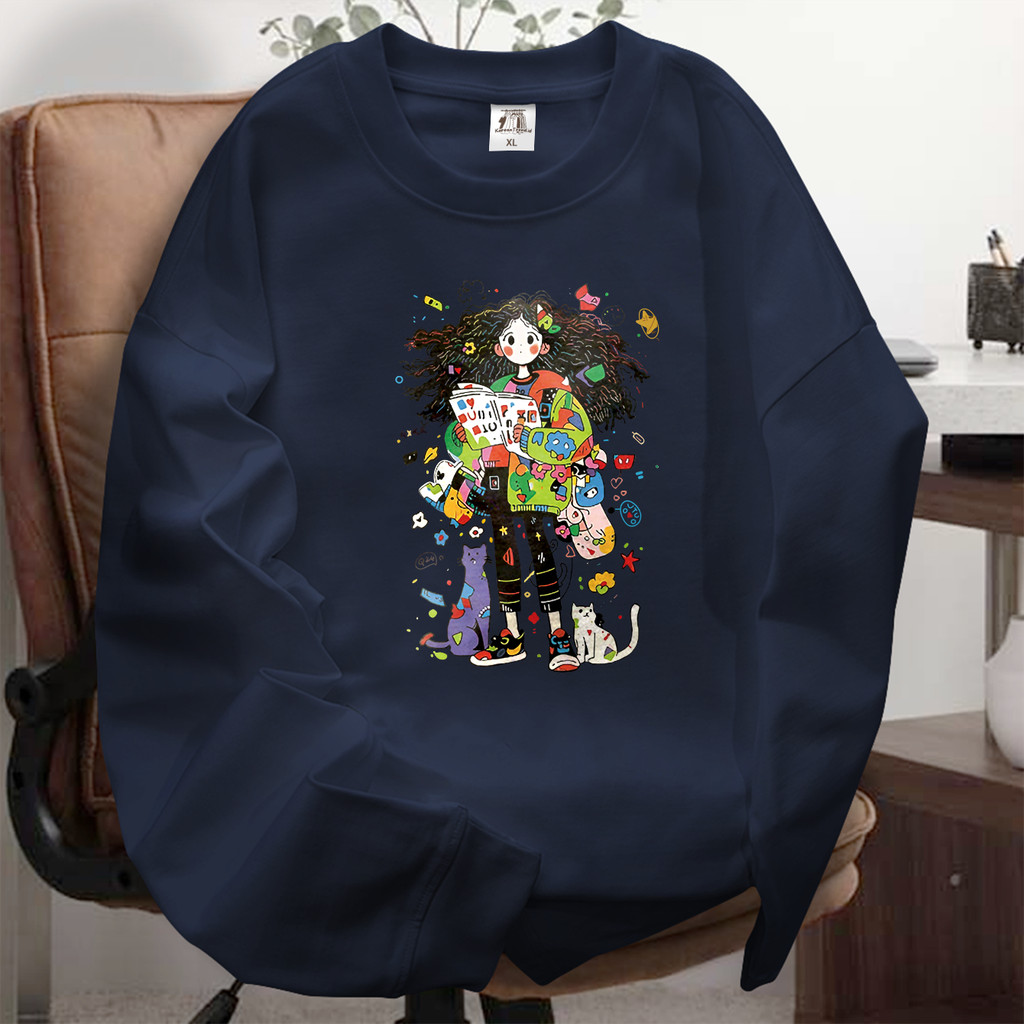 Tshirt Kaos Lengan Panjang Tangan Karet | Pola Kartun Anak Cewek | Bahan 100% Cotton