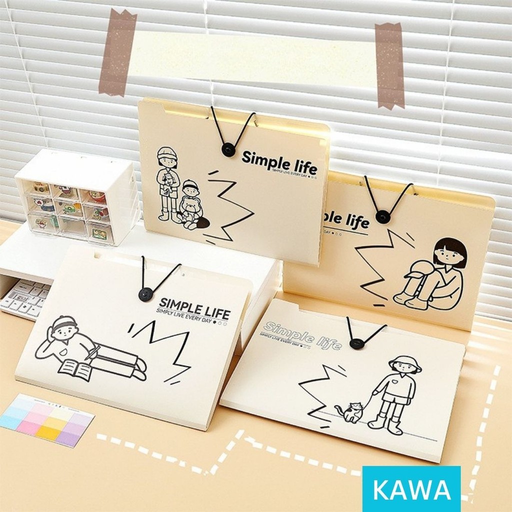 

KAWA Index Document File 8 dan 12 Sekat Tas Map Folder Aesthetic Simple Life Expanding Paper Bag
