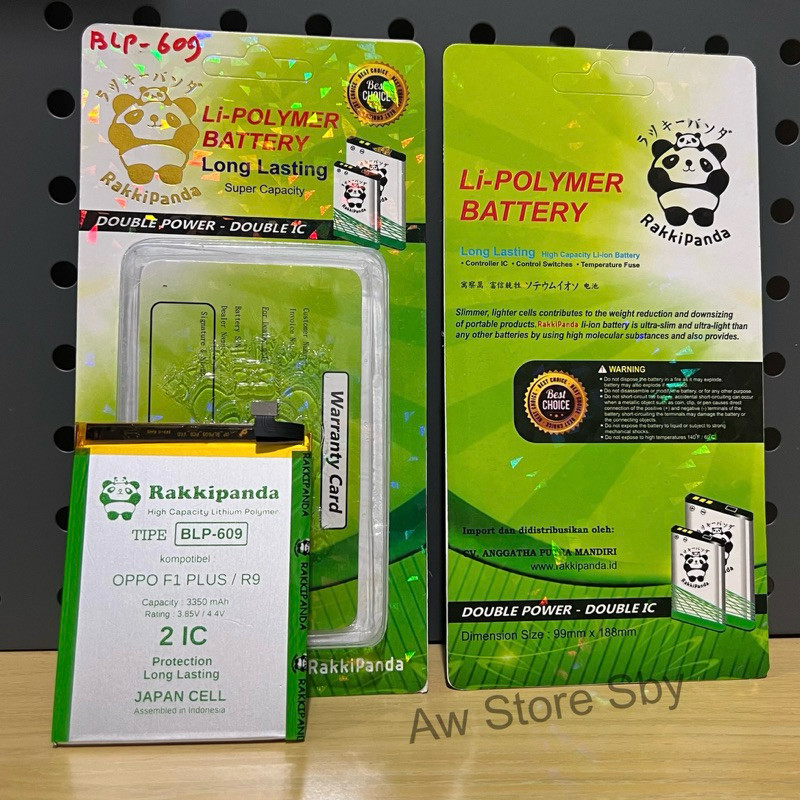 Baterai Double Power BLP609 For oppo F1+ / R9/ F1 PLUS 3350mAh Battery Long Lasting Original Rakki-p