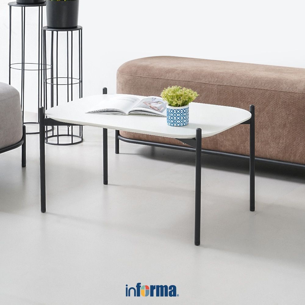 Informa Snowden Meja - Putih Coffee Table Meja Ruang Tamu Serbaguna Meja Sofa Furniture Rumah Aesthe