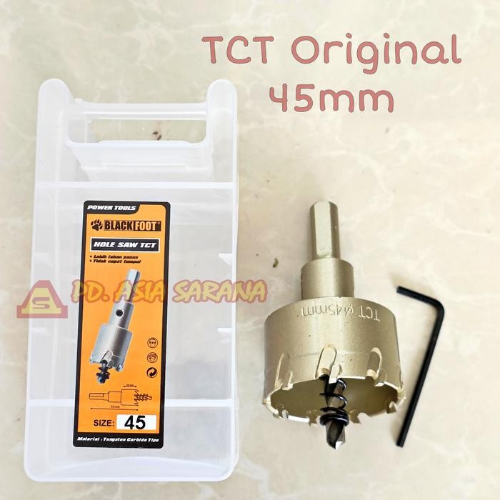 [45mm] Hole Saw TCT Besi 45 mm BLACKFOOT Mata Bor Lubang Holesaw ORI PT.3.8.45TCT