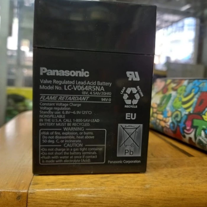 PANASONIC BATERAI AKI/ACCU KERING 6V4, 5AH TIPE LC-V064R5NA ORIGINAL
