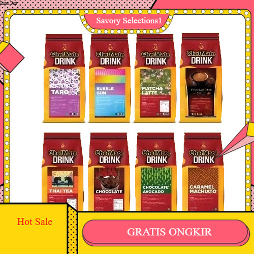 

【SAVORY】DISKON!! Chefmate Drink Minuman Serbuk Instant 500g Rasa Coklat Matcha Caramel Machiato Thai Tea