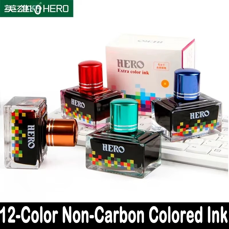 

Hero Fountain Pens Ink 40ml Pen Refill Ink Stationery School Supplies Colored Ink Fountain Office Office Bottles Pens PK JINHAO